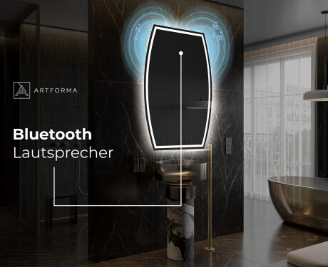 Unregelmäßiger asymmetrischer Spiegel mit LED Beleuchtung M223 #5