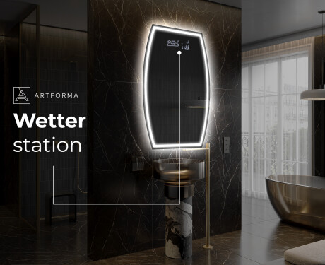 Unregelmäßiger asymmetrischer Spiegel mit LED Beleuchtung M223 #6