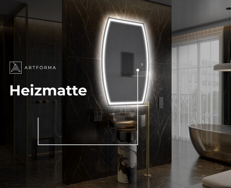 Unregelmäßiger asymmetrischer Spiegel mit LED Beleuchtung M223 #8