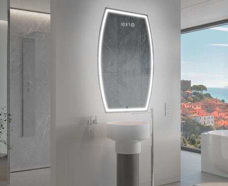 Unregelmäßiger asymmetrischer Spiegel mit LED Beleuchtung M223 #9