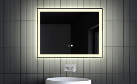 Badspiegel Mit LED L01 80x60 cm, Heizmatte, Touch Schalter