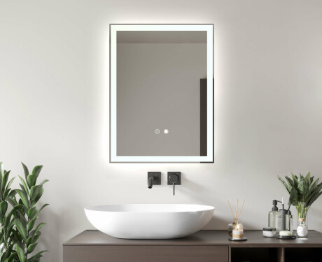 Badspiegel Mit LED L01 60x80 cm, Touch Schalter, Heizmatte #1