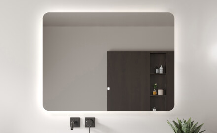 Badspiegel Mit LED L60 80x60 cm, Touch Schalter