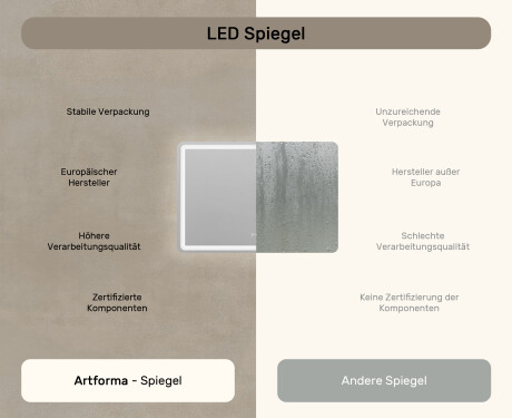 Abgerundeter Badspiegel 100x70cm mit LED Beleuchtung mit Dual color, Touch Schalter, Heizmatte, Bluetooth-Lautsprecher - L141 #7