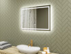 Rechteckiger Badspiegel 70x50cm mit LED Beleuchtung mit Dual color, Touch Schalter, Heizmatte - L49