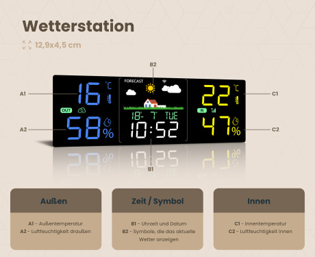 Rechteckiger Badspiegel mit LED Beleuchtung 80x60cm mit Dual color, Touch Schalter, Station - L01 #4