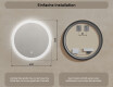 Runder Badezimmerspiegel beleuchtet LED 60cm mit Dual color, Touch Schalter #7