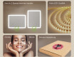 Badspiegel rechteckig mit Beleuchtung LED 80x60cm mit Dual color, Touch Schalter #5