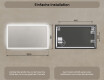 Rechteckiger Badezimmerspiegel mit Beleuchtung LED 120x70cm mit Dual color, Touch Schalter #7
