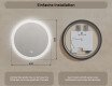 Badspiegel rund mit Beleuchtung LED 60cm mit Dual color, Touch Schalter, Heizmatte #8
