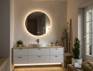 Rundes Spiegel mit Beleuchtung 60 cm, Dual-Farbe, Touch-Schalter, Heizmatte