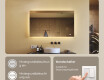 Rechteckiger Badezimmerspiegel mit LED-Beleuchtung 80x60/60x80 cm, Dual-Farbe, Touch-Schalter, Heizmatte #3