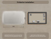 Rechteckiger Badezimmerspiegel mit LED-Beleuchtung 80x60/60x80 cm, Dual-Farbe, Touch-Schalter, Heizmatte #7