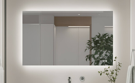 Rechteckiger Badezimmerspiegel mit LED-Beleuchtung 80x60/60x80 cm, Dual-Farbe, Touch-Schalter, Heizmatte