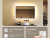Abgerundeter Badezimmerspiegel mit LED-Beleuchtung, 100×70 cm, zweifarbig, Touch‑Schalter, Heizmatte #4
