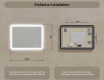 Abgerundeter Badezimmerspiegel mit LED-Beleuchtung, 100×70 cm, zweifarbig, Touch‑Schalter, Heizmatte #8