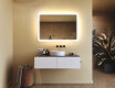 Abgerundeter Badezimmerspiegel mit LED-Beleuchtung, 100×70 cm, zweifarbig, Touch‑Schalter, Heizmatte #9