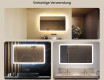 Abgerundeter Badezimmerspiegel mit LED-Beleuchtung, 120×70 cm, zweifarbig, Touch‑Schalter, Heizmatte #2
