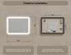 Abgerundeter Badezimmerspiegel mit LED-Beleuchtung, 120×70 cm, zweifarbig, Touch‑Schalter, Heizmatte #8