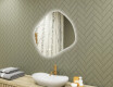 Badezimmerspiegel mit Beleuchtung, 84×74 cm, zweifarbig, Touch‑Schalter, Heizmatte
