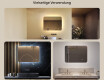 Abgerundeter Badezimmerspiegel mit LED-Beleuchtung, 80×60 cm, zweifarbig, Touch‑Schalter, Heizmatte #2