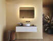 Abgerundeter Badezimmerspiegel mit LED-Beleuchtung, 80×60 cm, zweifarbig, Touch‑Schalter, Heizmatte #9