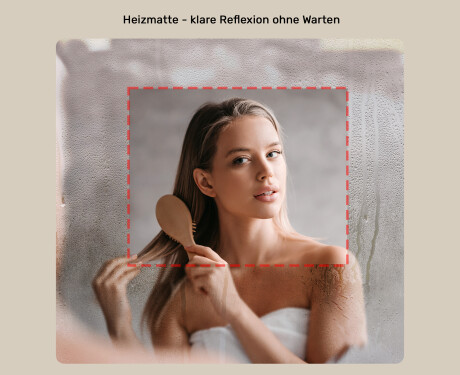 Badezimmerspiegel mit Beleuchtung, 74×64 cm, Dual-Farbtemperatur, Touch-Schalter, Heizmatte #5