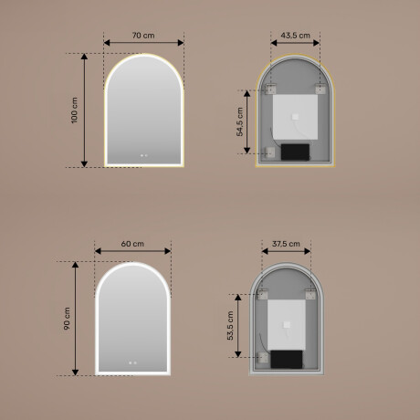 Unregelmäßiger Spiegel mit LED-Beleuchtung in einem schwarzen Aluminiumrahmen #3