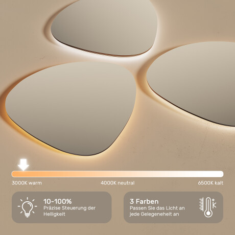 Unregelmäßiger Spiegel mit LED-Beleuchtung in einem schwarzen Aluminiumrahmen #5