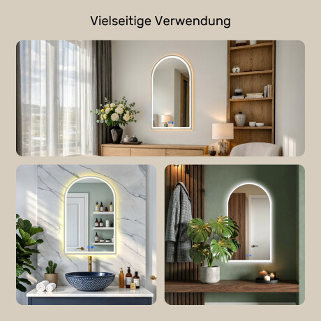 Unregelmäßiger LED-beleuchteter Spiegel – 60x90/70x100 cm in einem silbernen Aluminiumrahmen #4