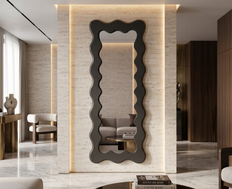 Dekorativer Wellenspiegel mit lackiertem FLOW MDF-Rahmen