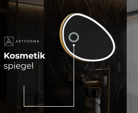 Unregelmäßiger asymmetrischer Spiegel mit LED Beleuchtung H222 #6