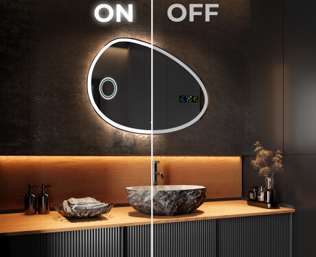 Unregelmäßiger asymmetrischer Spiegel mit LED Beleuchtung H222 #3