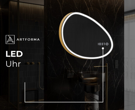 Unregelmäßiger asymmetrischer Spiegel mit LED Beleuchtung H222 #8