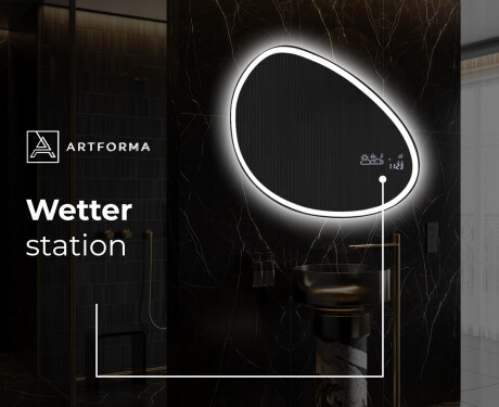 Unregelmäßiger asymmetrischer Spiegel mit LED Beleuchtung H222 #9