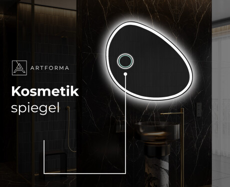 Unregelmäßiger asymmetrischer Spiegel mit LED Beleuchtung H222 #5