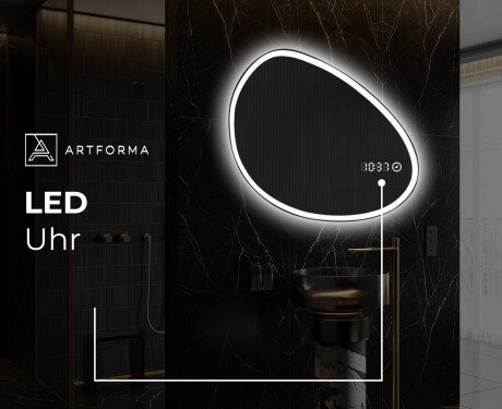 Unregelmäßiger asymmetrischer Spiegel mit LED Beleuchtung H222 #8