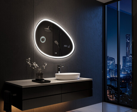 Unregelmäßiger asymmetrischer Spiegel mit LED Beleuchtung H222 #10