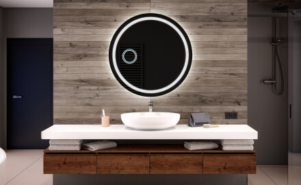 Runder dekorativer Spiegel mit LED-Beleuchtung für das Badezimmer -  Tropical - Artforma