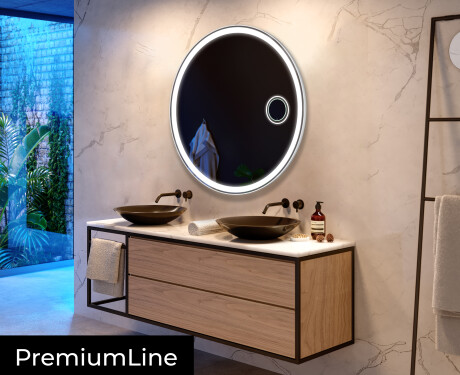 Runder badspiegel - Rund Badspiegel mit LED Beleuchtung L76 - Artforma