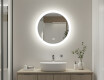 Badspiegel rund mit Beleuchtung LED 60cm mit Dual color, Touch Schalter, Heizmatte