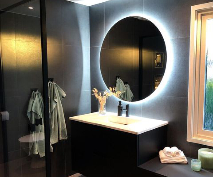Spiegel rund schwarz Beleuchtet - Runder Badspiegel mit beleuchtung -  Artforma