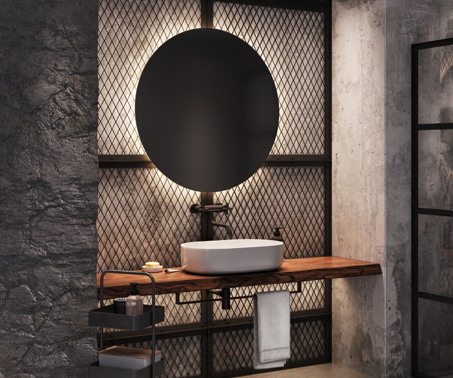 Runder Badspiegel mit LED Beleuchtung L82 - Artforma