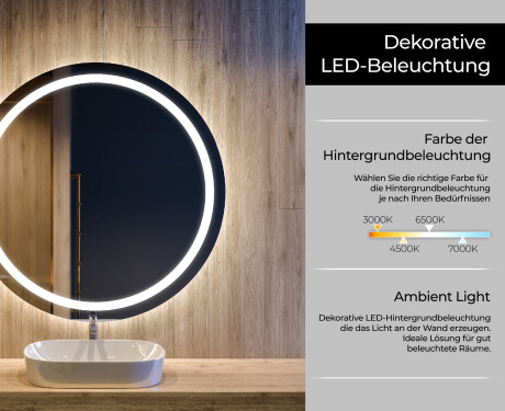 Runder Badspiegel mit LED Beleuchtung L98 #4
