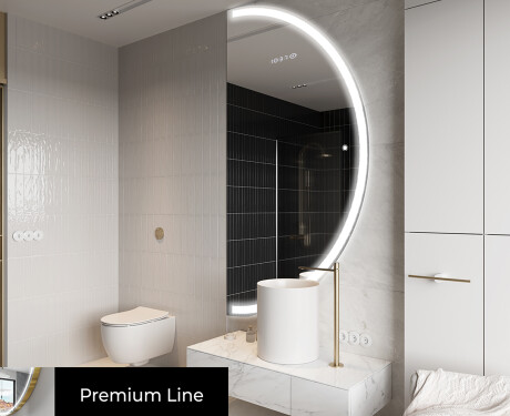 Runder Badspiegel angeschnitten mit LED beleuchting A222 #4