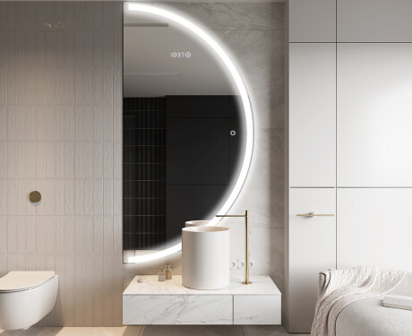 Runder Badspiegel angeschnitten mit LED beleuchting A222 #9