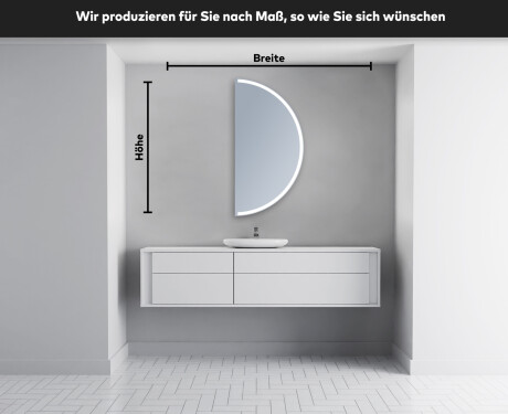 Runder Badspiegel angeschnitten mit LED beleuchting A222 #4