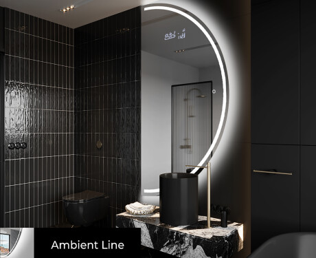 Runder Badspiegel angeschnitten mit LED beleuchting A223 #3