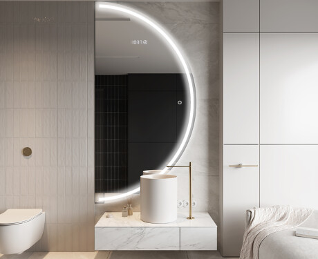 Runder Badspiegel angeschnitten mit LED beleuchting A223 #9