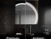 Runder Badspiegel angeschnitten mit LED beleuchting Q223